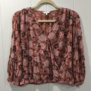 Lucky Brand floral Patterned Wrap Front Blouse